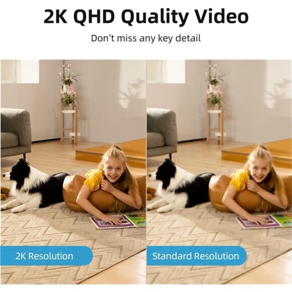 2K Security Camera Indoor, Baby Monitor Pet Camera 360-Degree for Home Security - Picture 3 of 7